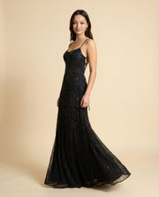 Robe Ajustée Corset NOIR/OR