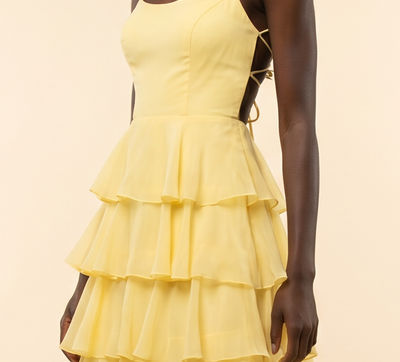 Robe De Chiffon À Volants Noire