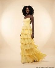 Robe De Chiffon À Volants Noire