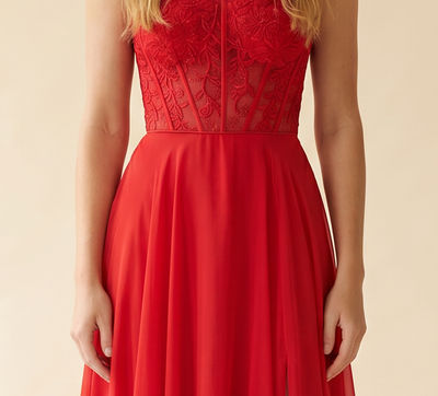 Robe Corset Fluide Rouge