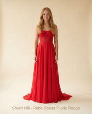 Robe Corset Fluide Rouge