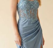 Robe Corset Bleu Acier