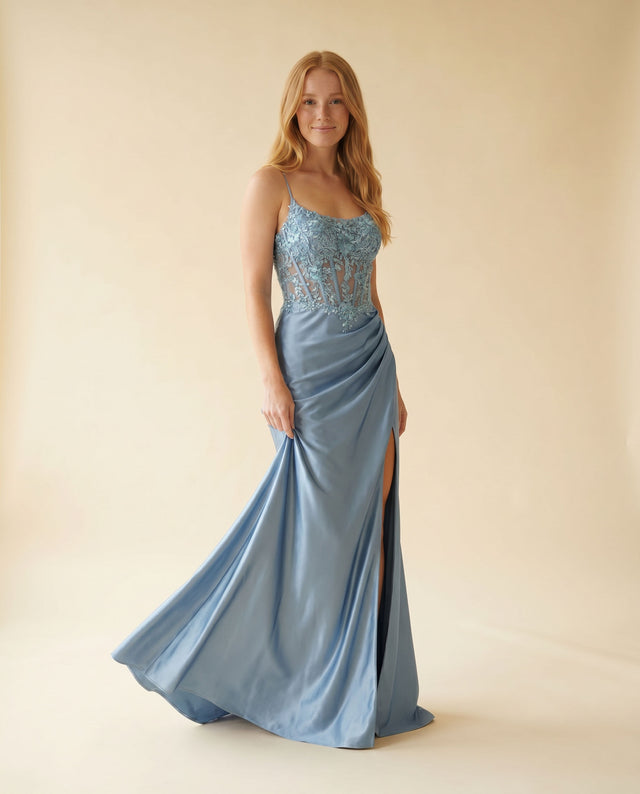 Robe Corset Bleu Acier