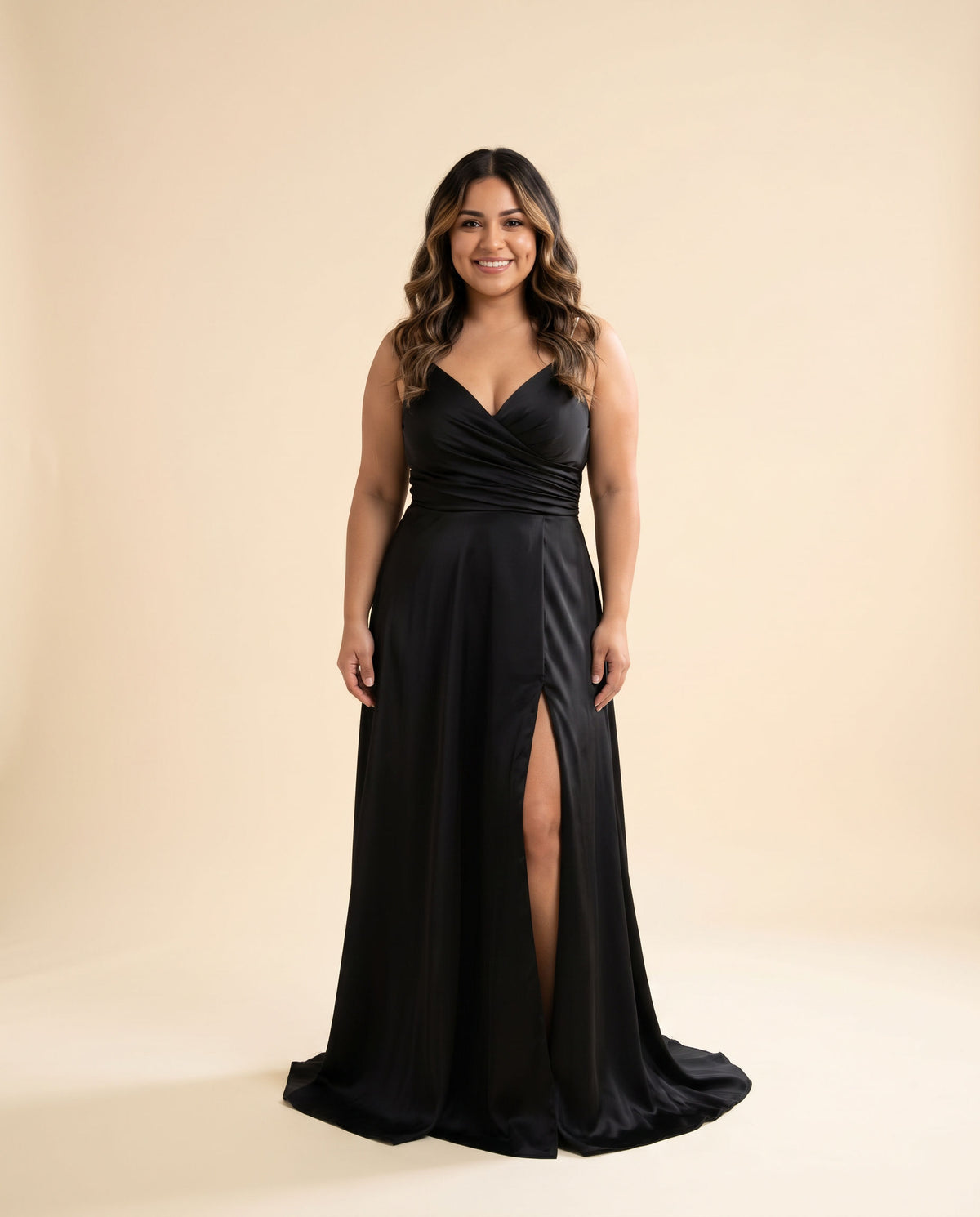 Robe En Satin Noire