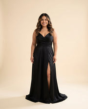 Robe En Satin Noire