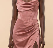 Robe Satinée Rose Désert