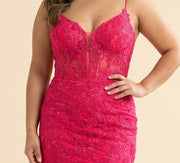 Robe Sirène À Corset Magenta