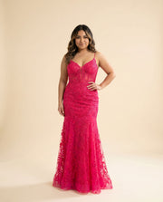 Robe Sirène À Corset Magenta