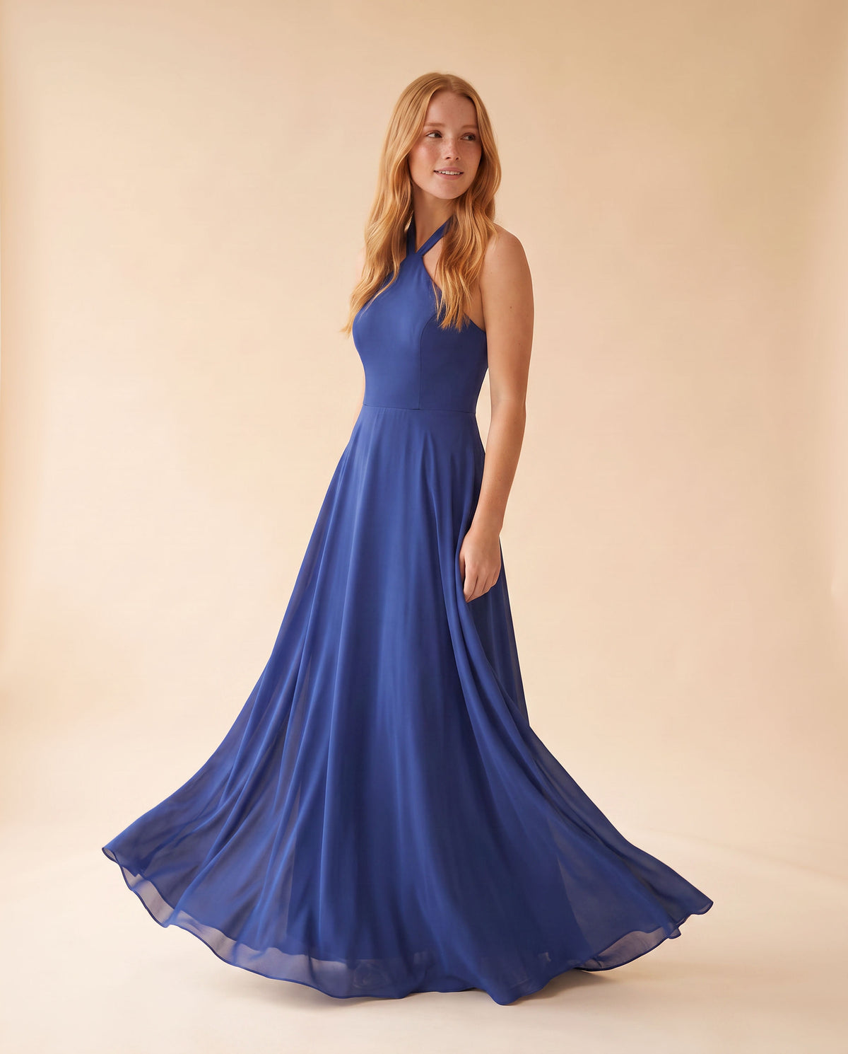 Robe En Satin Bleu Royal