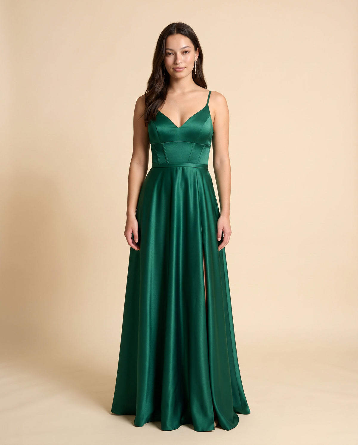 Robe satinée Hunter Green