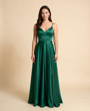 Robe satinée Hunter Green
