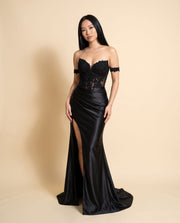 Robe corset ajustée Noire