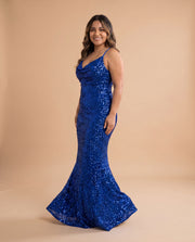 Robe Ajustée Scintillante Royal