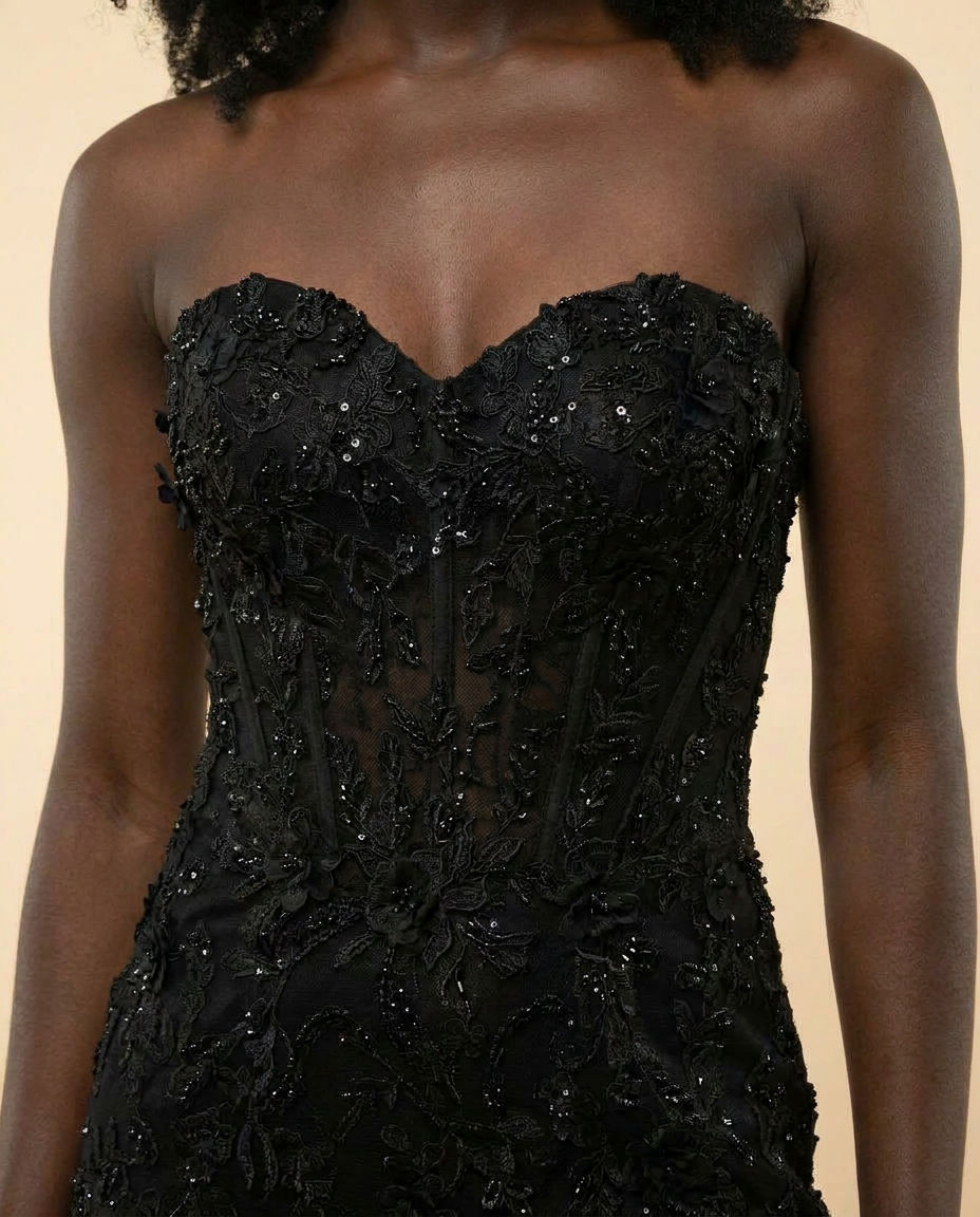Robe Fendue Noir