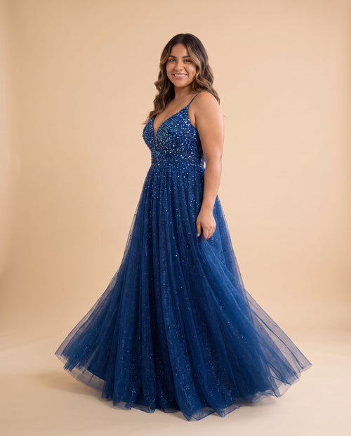 Jovani - Robe Fluide Avec Pierres Royal