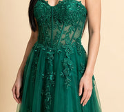 Robe Bustier En Cœur Émeraude