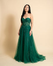Robe Bustier En Cœur Émeraude