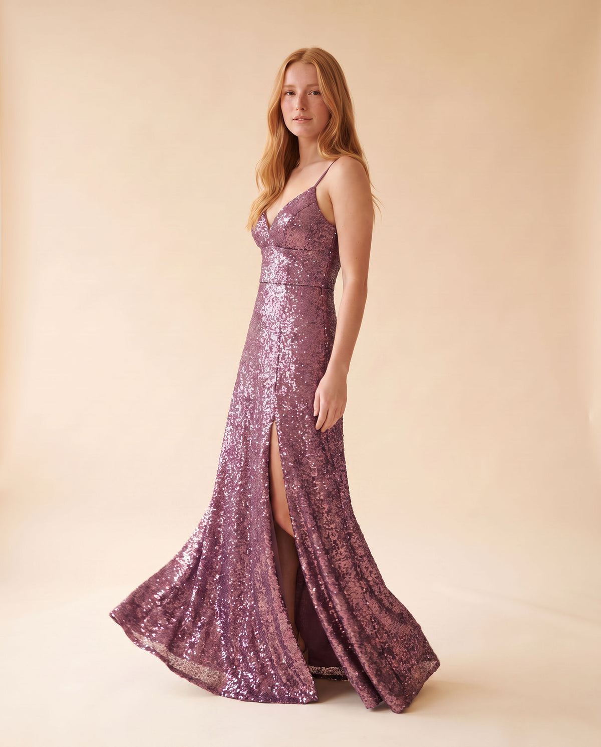 Robe À Paillette En A Mauve