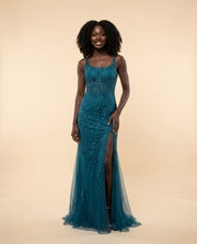 Robe Corset Brodée Teal