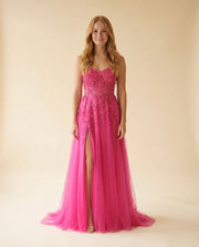 Robe Princesse Bustier Corset Fushia