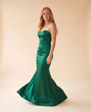 Robe Bustier Ajustée Émeraude