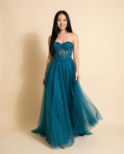 Robe Princesse Avec Corset Teal