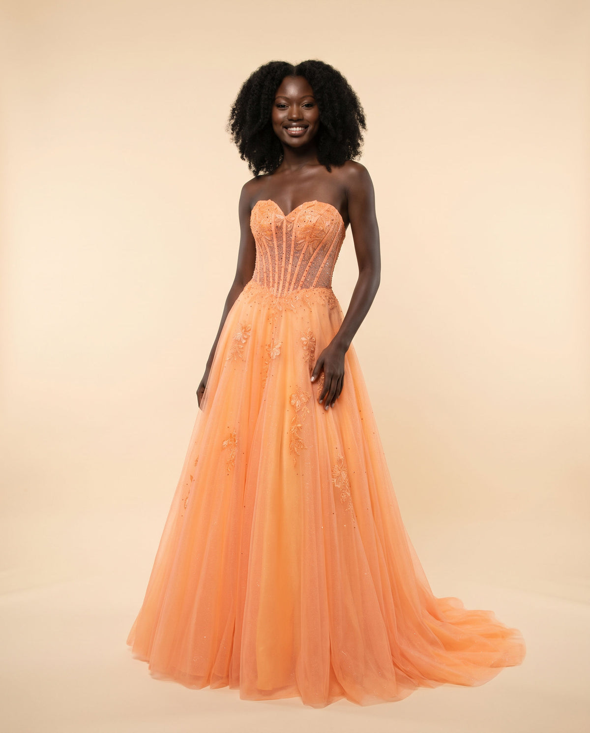 Robe Bustier En Cœur Orange