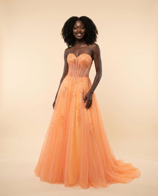 Robe Bustier En Cœur Orange