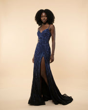 Robe Brillante Noir Bleuté