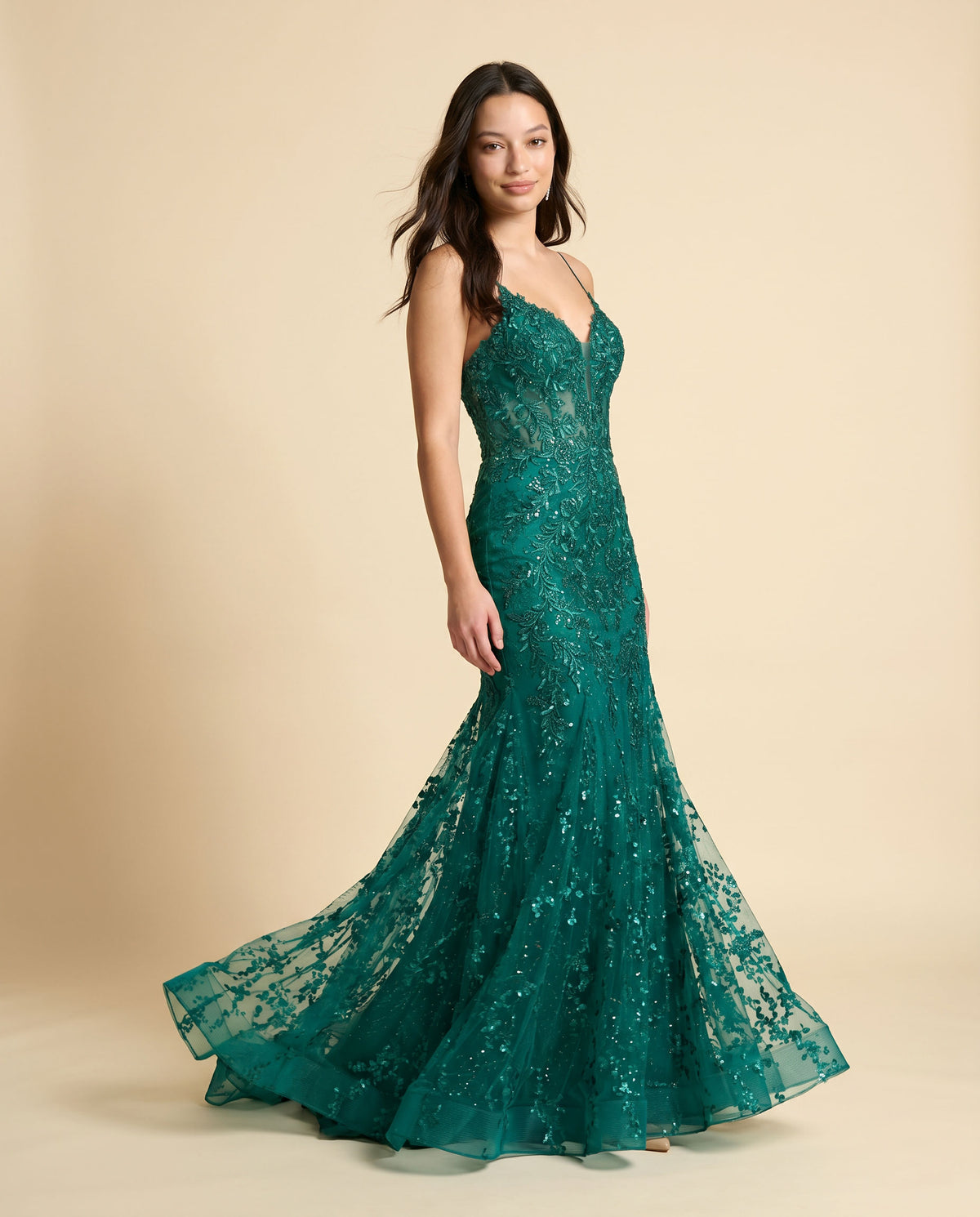 Robe Sirène À Corset Emeraude