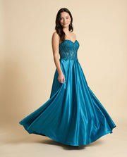 Robe Corset Avec Fente Teal