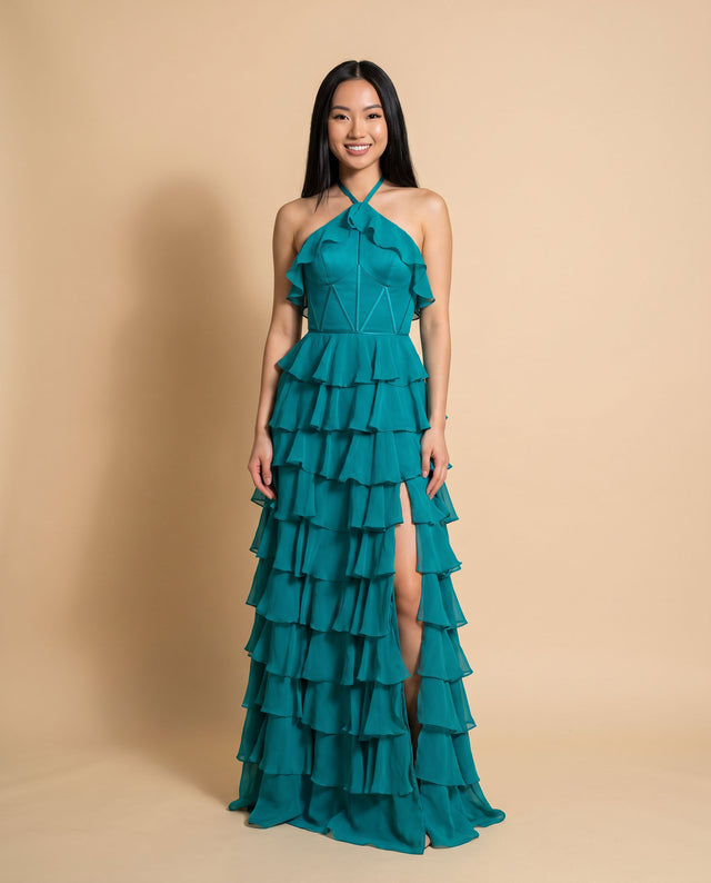 Robe À Étages Sarcelle