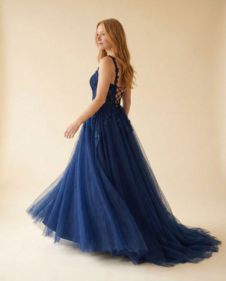 Robe Dos Ouvert Marine