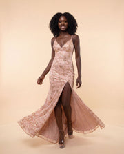 Beaded Gown Rose Gold