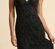 Robe Ajustée Corset NOIR/OR