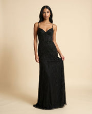 Robe Ajustée Corset NOIR/OR