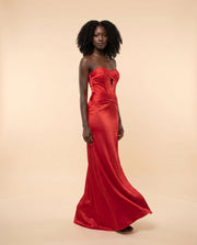 Robe Satinée Rouge