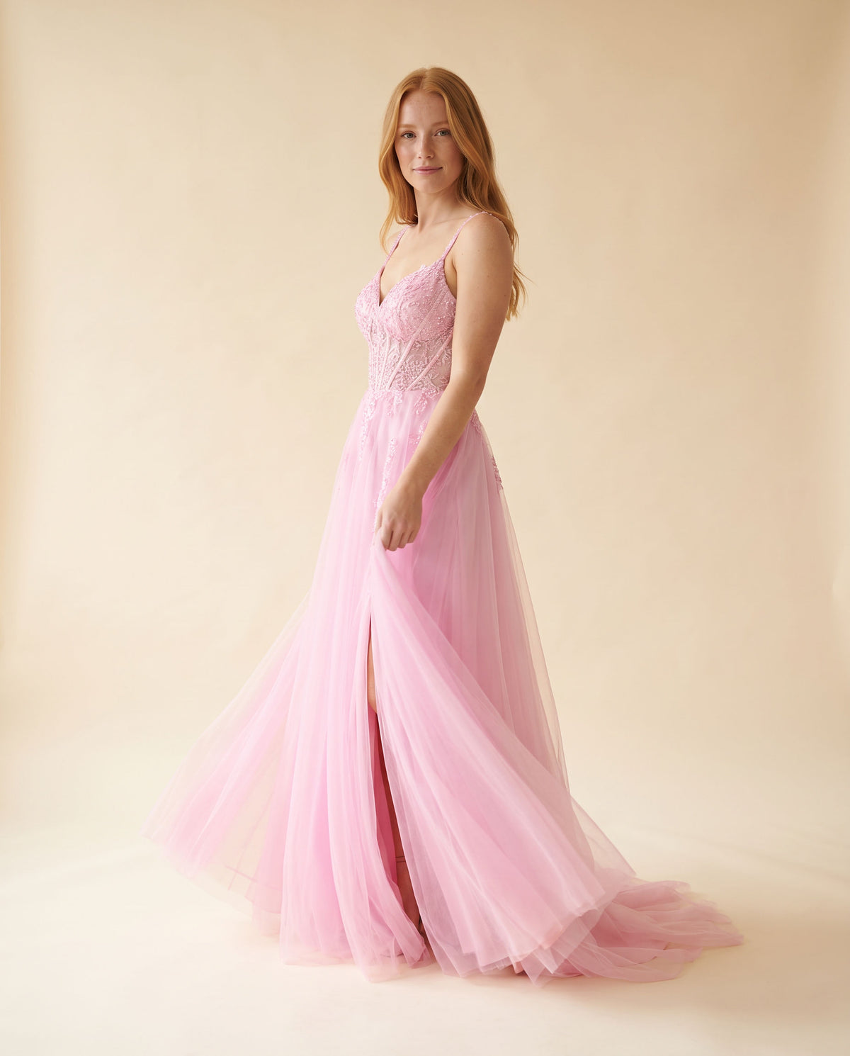 Robe Décolleté en A Rose Bébé