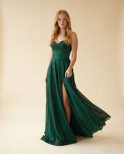 Robe Corset Avec Fente Émeraude