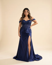 Robe Corset Ajustée Marine
