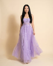 Robe Princesse Brodée Lilas