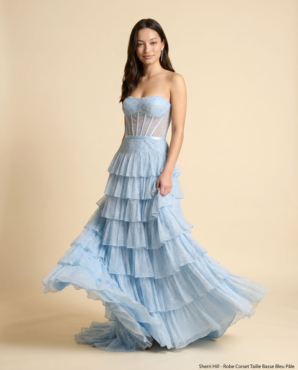 Robe Corset Taille Basse Bleu Pâle
