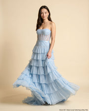 Robe Corset Taille Basse Bleu Pâle
