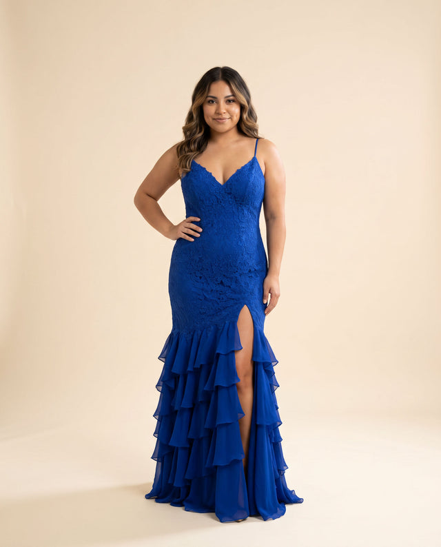 Robe Brodée A Volants Royal