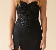 Robe Corset Brillante Noire