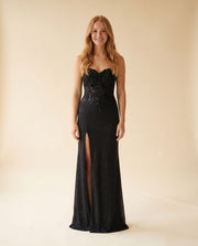 Robe Corset Brillante Noire