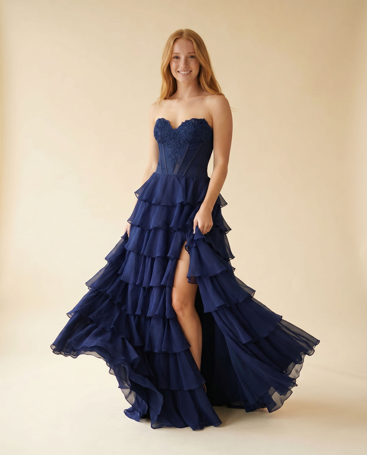 Robe à volants Marine
