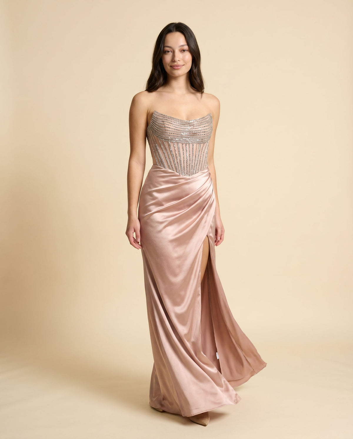 Robe Bustier Ajustée Blush