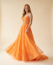 Robe En Tulle Orange