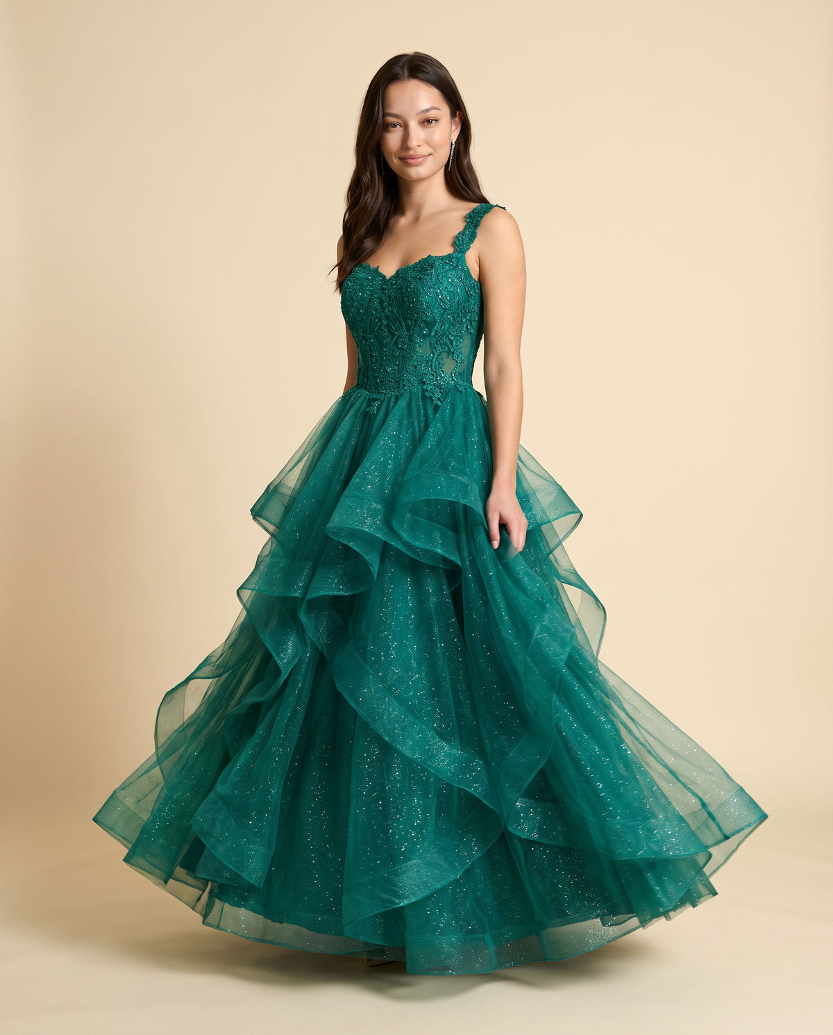 Robe à volants Émeraude